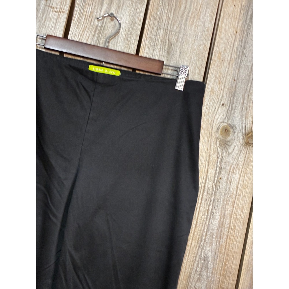 Sigrid Olsen Deco 20 Black Straight Leg Side Zip Pants Size 10